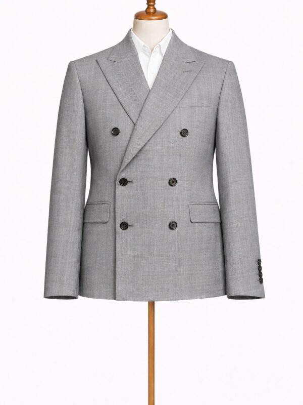 Blazer Doble Botón Gris Claro