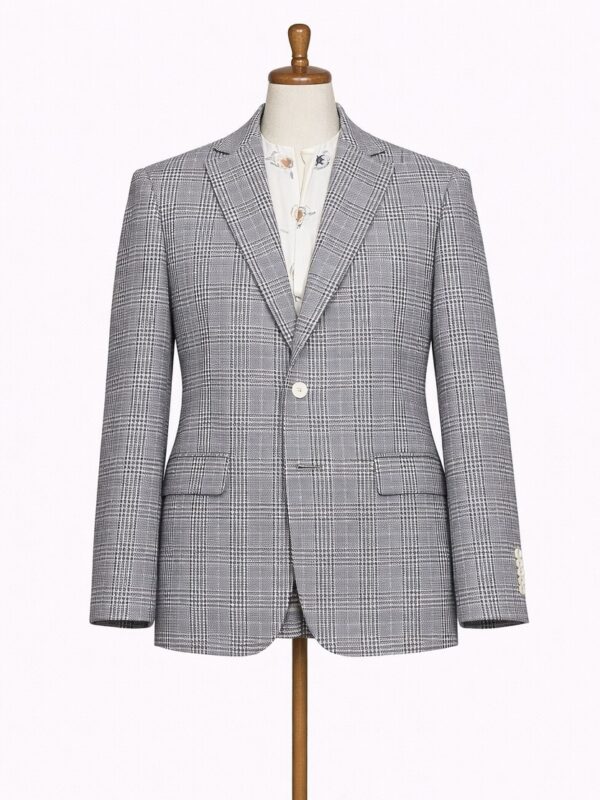 Blazer a Cuadros Gris Claro