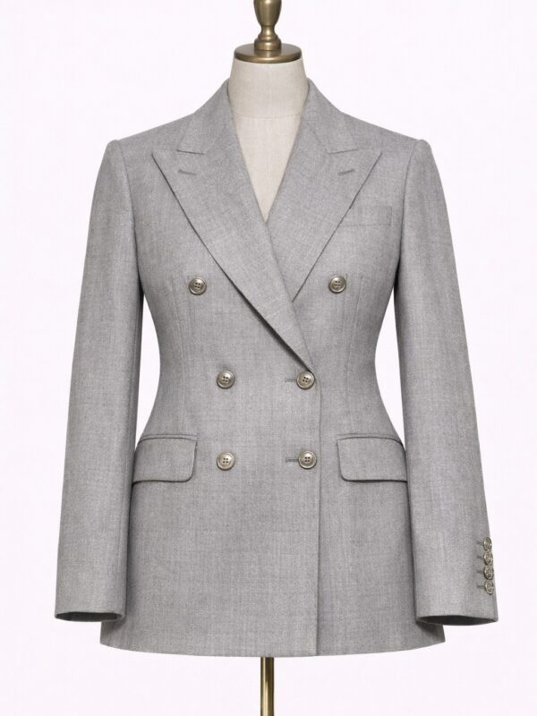 Mujer Blazer cruzado lana gris