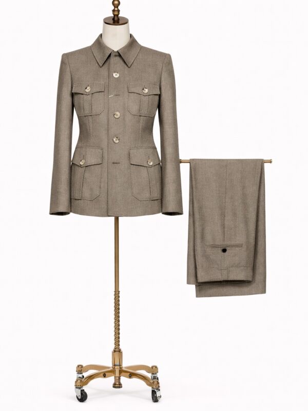 Mujer Chaqueta con pantalón café