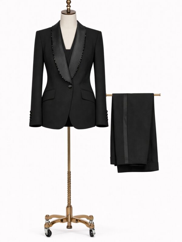 Mujer Esmoquin 2 piezas negro