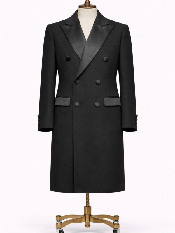 Mujer Gabardina tipo esmoquin negra