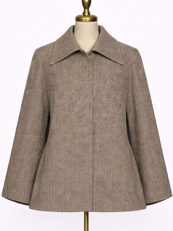 Mujer Suéter con manga campana lana cafe