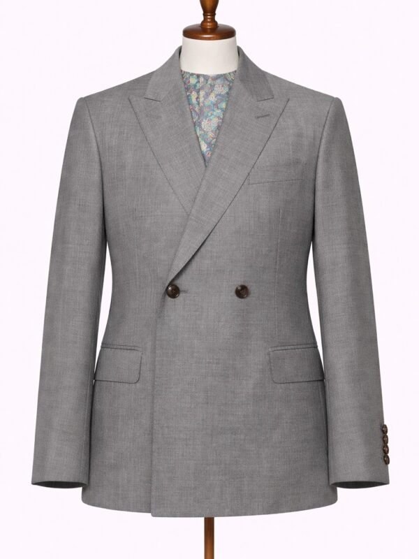 Saco Cruzado Gris de Lana