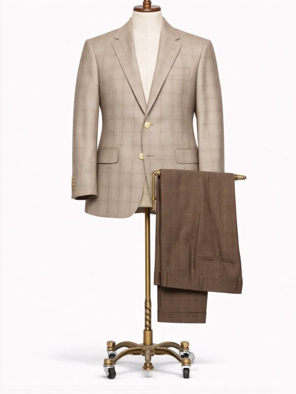 Traje 2 piezas lana café