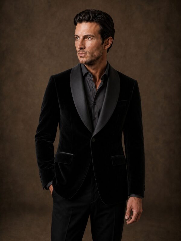 Blazer de Gala Terciopelo Negro