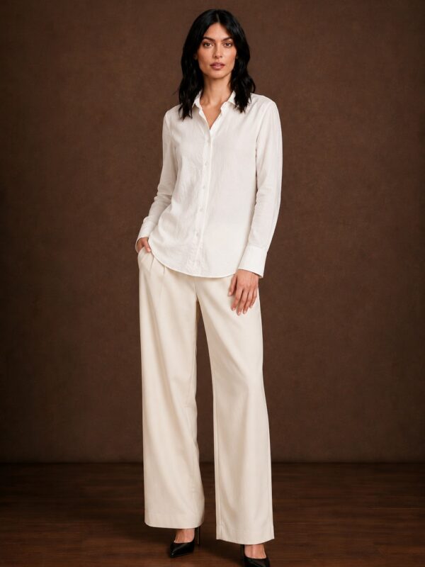 Camisa lisa color crema