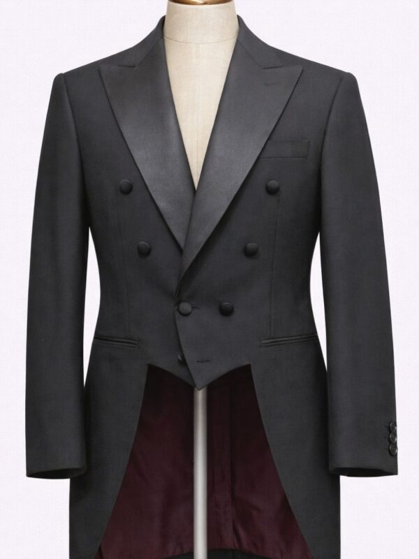 Frac negro cruzado de alta sastrería