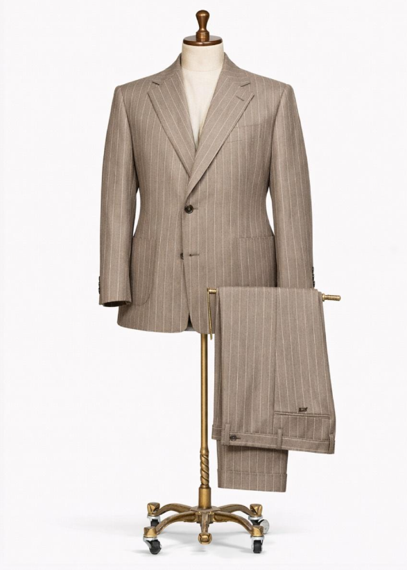 Traje Marrón Claro a Rayas Vitale Barberis Canonico - Image 2