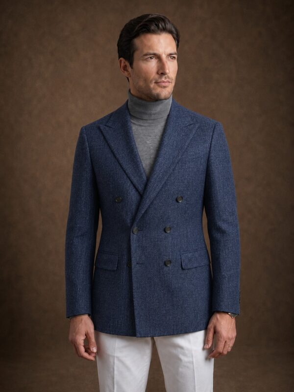 Blazer Azul Marino Seda Wool