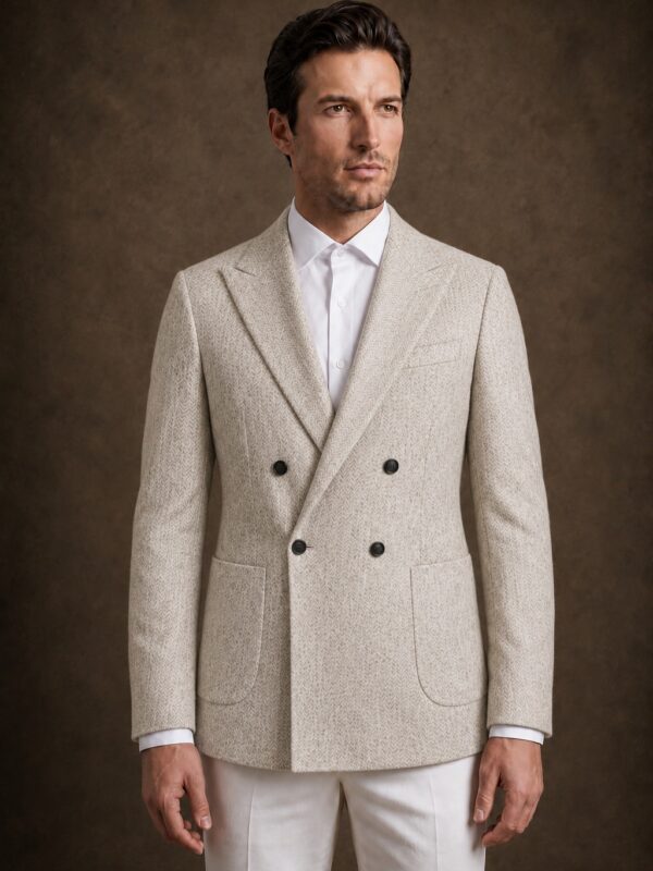 Blazer Beige Marzotto Herringbone