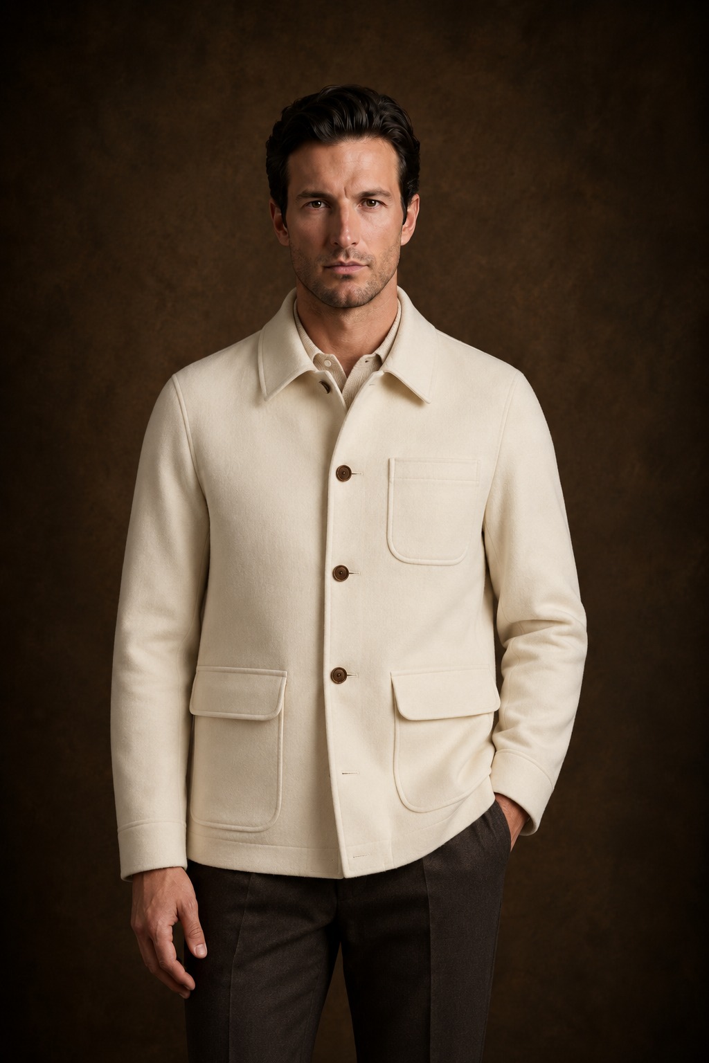 Sobrecamisa color Marfil