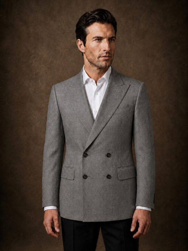 Blazer Cruzado Príncipe de Gales Gris